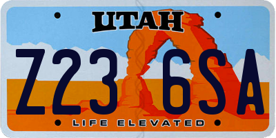 UT license plate Z236SA