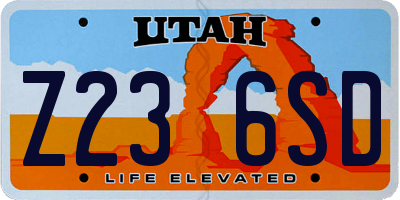 UT license plate Z236SD