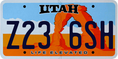 UT license plate Z236SH