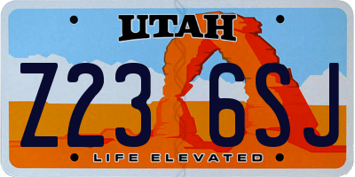 UT license plate Z236SJ