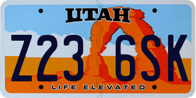 UT license plate Z236SK
