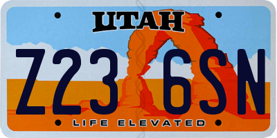 UT license plate Z236SN