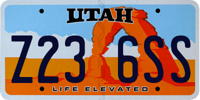 UT license plate Z236SS