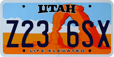 UT license plate Z236SX