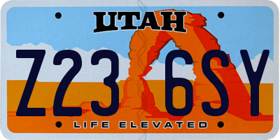 UT license plate Z236SY