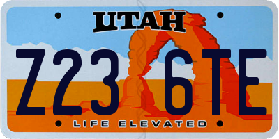 UT license plate Z236TE