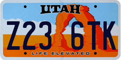 UT license plate Z236TK