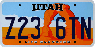 UT license plate Z236TN