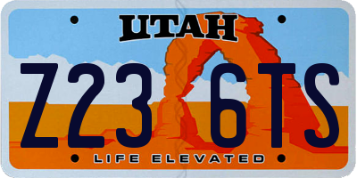 UT license plate Z236TS
