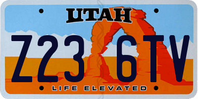 UT license plate Z236TV