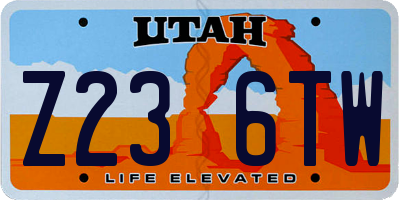 UT license plate Z236TW