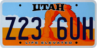UT license plate Z236UH