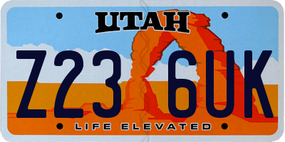 UT license plate Z236UK
