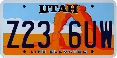 UT license plate Z236UW