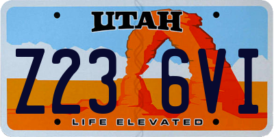 UT license plate Z236VI