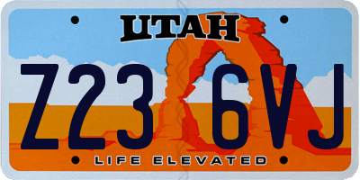 UT license plate Z236VJ