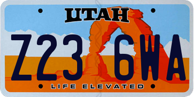 UT license plate Z236WA