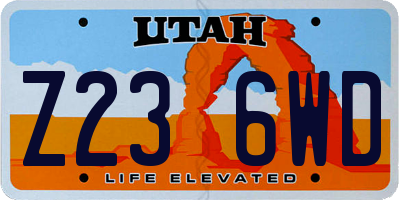 UT license plate Z236WD