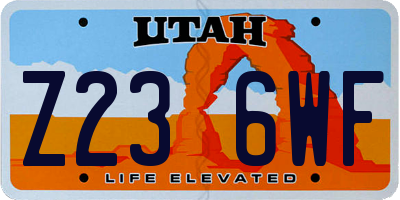 UT license plate Z236WF