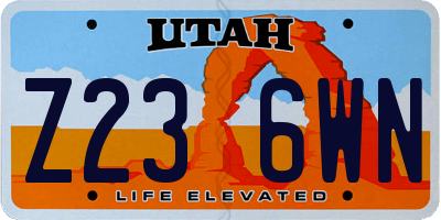 UT license plate Z236WN
