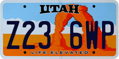 UT license plate Z236WP