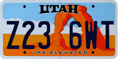 UT license plate Z236WT