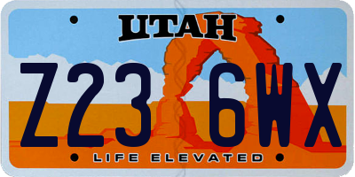 UT license plate Z236WX