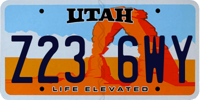 UT license plate Z236WY