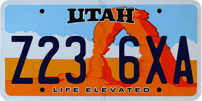 UT license plate Z236XA