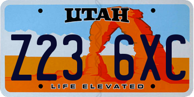 UT license plate Z236XC