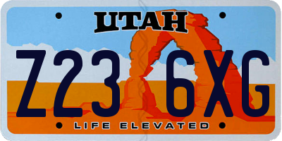 UT license plate Z236XG