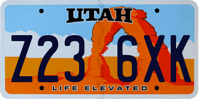 UT license plate Z236XK