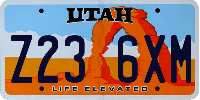 UT license plate Z236XM