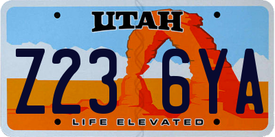 UT license plate Z236YA