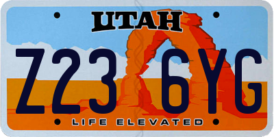 UT license plate Z236YG