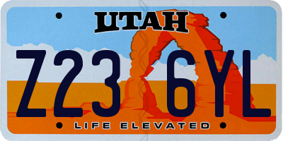 UT license plate Z236YL