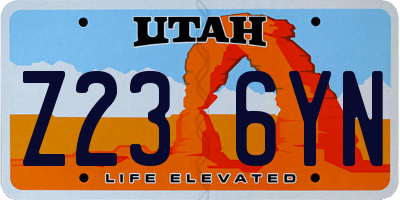 UT license plate Z236YN