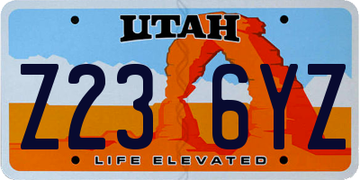 UT license plate Z236YZ