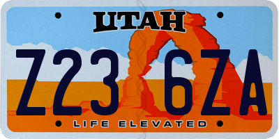 UT license plate Z236ZA