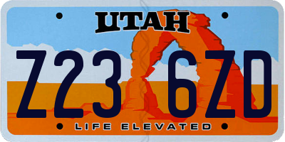 UT license plate Z236ZD