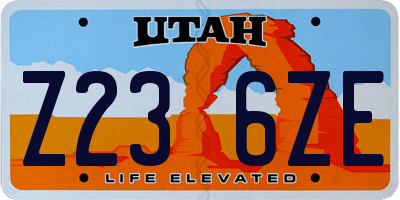 UT license plate Z236ZE