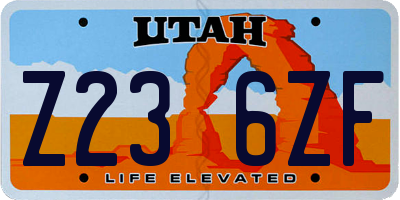 UT license plate Z236ZF