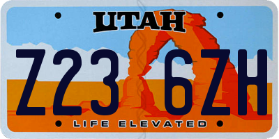 UT license plate Z236ZH