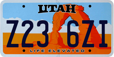 UT license plate Z236ZI