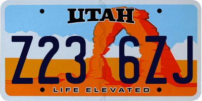 UT license plate Z236ZJ