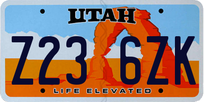 UT license plate Z236ZK