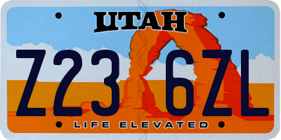 UT license plate Z236ZL