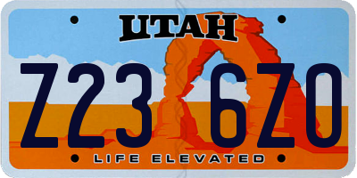 UT license plate Z236ZO