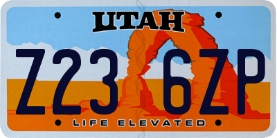 UT license plate Z236ZP