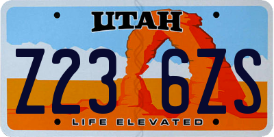 UT license plate Z236ZS
